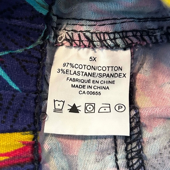 NEW PHOTOS! CAPRIS, FLORAL, SUMMER BLUE (Multicolour), SIZE 5X, BACK & COIN POCK - Picture 2 of 14